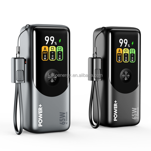 Новейший дизайн 65 Вт Быстрая зарядка TFT цветной экран Power Bank 10000 мАч выдвижной кабель и портативный голод с вилкой переменного тока - Product Image 1