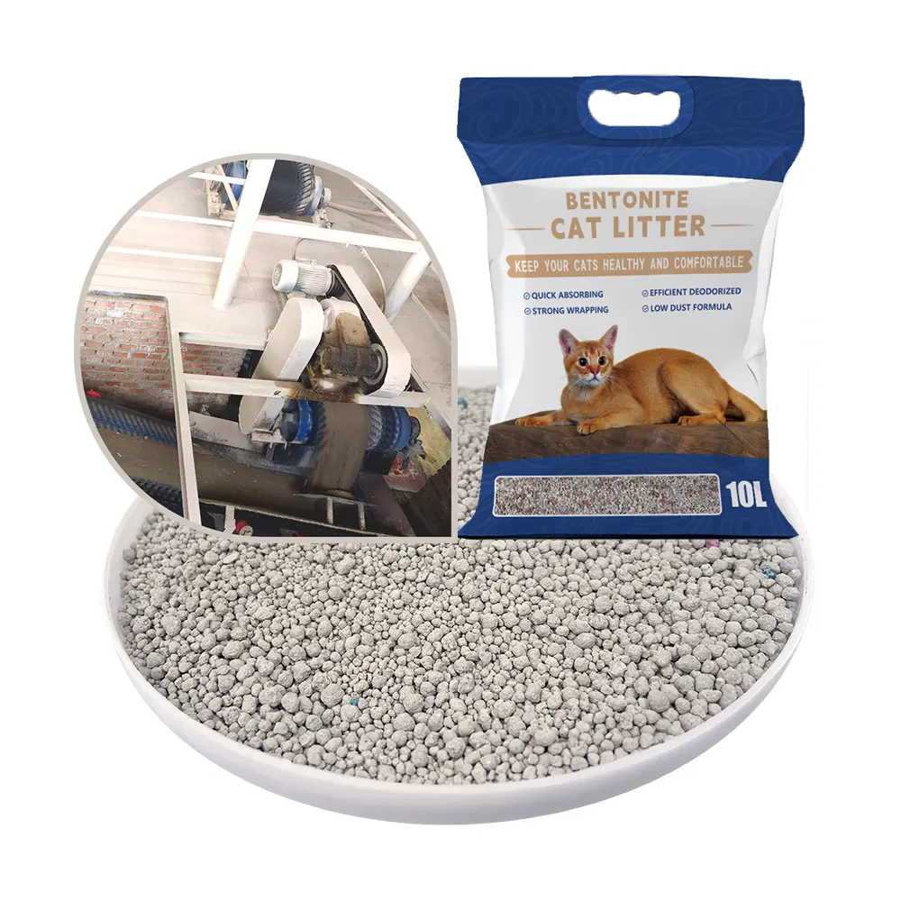 Toptan 1-3.5mm fabrika OEM/ODM beyaz Bentonite kedi çöp toplu kedi çöp sodyum topaklanmayan kedi kumu toz giderme