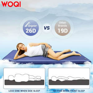 Matelas gonflable Woqi 195x68x8cm, gonflage rapide, bleu, pour camping, tente, véhicule, 1 personne - Product Image 2