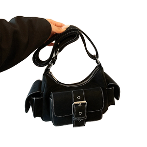 Bolso de Motocicleta Vintage de Mediados de Siglo, Personalizado, de Cuero Suave, Estilo Y2K, para Mujer, Modelo 2026, con Bloques de Color y Cierre Único - Product Image 1