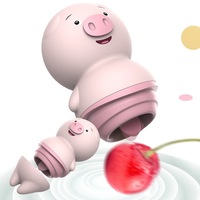 Sexy Niedlicher Schweinchen-Klitoris-Zungen-Leckvibrator Silikon-Klitoris-Nippel-Massagegerät Schneller Orgasmus USB-Aufladbar 6-Gang Wasserdicht