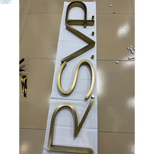 金色亚克力字母标牌 金属标志 不锈钢镜面装饰电子标牌 适用于公司店面标牌 - Product Image 3