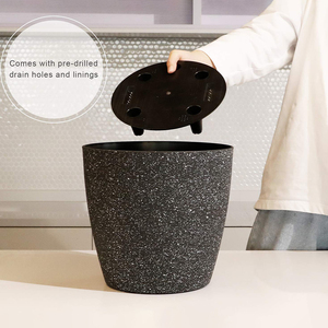 Jardinières <span class=keywords><strong>en</strong></span> <span class=keywords><strong>pierre</strong></span> de granit de jardin <span class=keywords><strong>en</strong></span> résine plastique décoratives pour la maison Pots de fleurs de jardin <span class=keywords><strong>en</strong></span> grès naturel pour plantes vertes - Product Image 2