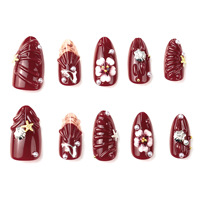 Nouvelle Arrivée Ongles Artificiels Press-On Faits Main, Design Carré Long, Couverture Complète, Matériau ABS Durable, Ongles Prêts à Porter
