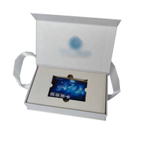 Emballage de carte de crédit VIP personnalisé, élégance blanche, avec matériaux recyclés, gaufrage, ruban, aimant, NFC, boîte cadeau