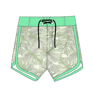 Vente en gros de shorts pour bébés personnalisés avec impression de feuilles de plage shorts de bain pour garçons maillots de bain shorts de bain à séchage rapide pour tout-petits pour l'été - Product Image 2