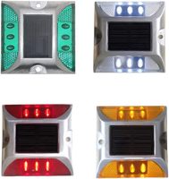 Lampe Solaire LED d'Avertissement IP68 Étanche, Réfléchissante, à Clouer pour Route, Autoroute, Cour, Lampe en Aluminium à Enfouir dans le Sol
