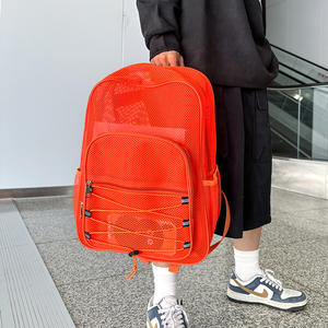 Sac à dos d'été transparent en maille pour lycéen, grande capacité, design tendance, idéal pour la natation et la plage - Product Image 4