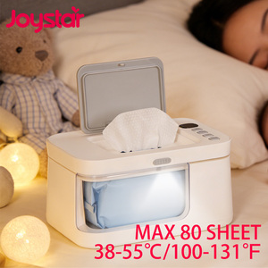 Aquecedor e dispensador de lenços umedecidos para bebês com baixo consumo de energia, grande capacidade, temperatura ajustável e luz noturna. - Product Image 1