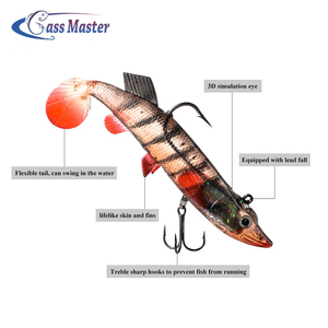 Bajo maestro suave del cuerpo de pescado suave cabeza de plomo pescado atraer con gancho de Pesca de Mar pike bajo atraer - Product Image 2
