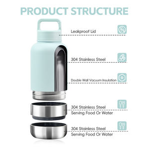 Custom logo 32oz 3 in 1 Stainless Steel Pet Feeder Insulated Vacuum Travel Portable <b>Dog</b> <b>Water</b> <b>Bottle</b> - Product Image 2