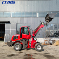 Chargeur frontal avec 4x4 roues motrices mini chargeur télescopique diesel machine 1.5ton 2ton chargeur télescopique avec certificat ce