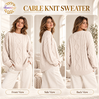 Pull en tricot pour femme, pull en molleton ample, tenue chaude automne 2026