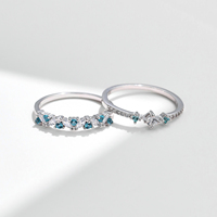 Bague en argent sterling 925, alliance éternelle exquise, couleur Paraiba, CZ vert menthe, bagues empilables pour femmes, bijoux fins