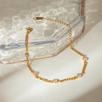 Bracelet en acier inoxydable avec cristaux brillants pour femmes, étanche, plaqué or 18 carats, vente en gros, accessoires de mode, bijoux féminins