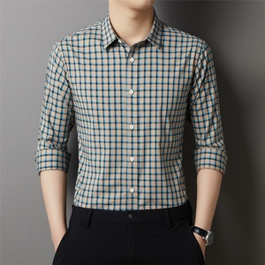 Polo à la mode manches longues hauts luxe <span class=keywords><strong>classe</strong></span> affaires marque accessible affaires <span class=keywords><strong>vêtements</strong></span> décontractés hommes décontracté chemise à carreaux - Product Image 4