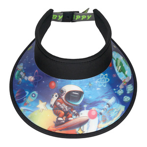 Kids Cartoon Visor Sun <b>Hat</b> <b>Summer</b> Sunscreen Breathable Unisex 4-10 Years Old Flat Brim Polyester Outdoor Protection - Product Image 5