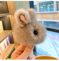 Bonito Mini Yutu Saco Pingente Mink Fur Rabbit Plush Keychain Soft 3D Forma Durável e Elegante Acessório