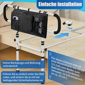 ที่วางแขนข้างเตียงแบบพับได้ ปรับความสูงได้ พร้อมกระเป๋าเก็บของ - Product Image 2