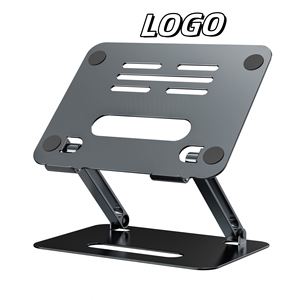 X323 Boneruy Factory Outlet Black Ergonomic Aluminum Laptop Stand <b>Foldable</b> for Office <b>Desk</b> Laptop Stand - Product Image 1