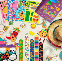 Kit de Fête Mexicaine : Bracelets Slap, Lunettes, Accessoires, Porte-clés, Autocollants, Jouets, Sacs Cadeaux et Kits de Faveurs pour le Cinco de Mayo