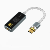 Amplificateur de casque HiFi DAC Premium Hi-Res en aluminium avec fenêtre transparente BJ12 Type C mâle vers 3,5 mm pour téléphone et ordinateur portable