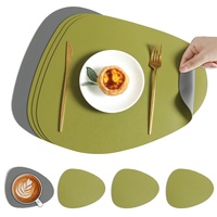 Accessoires de décoration de table de restaurant personnalisés napperon en cuir résistant à la chaleur pour table à manger