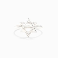 Vente en gros de bijoux Star Harvest, anneaux de foi simples en argent sterling 925 avec zircone cubique pour femmes