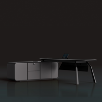 Bureau de direction en forme de L, bureau de luxe pour PDG, bureau de direction de luxe