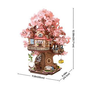 Robotime rolife 3D Câu Đố Bằng Gỗ Thu Nhỏ Đồ Chơi Tgs04 Sakura <span class=keywords><strong>Tree</strong></span> <span class=keywords><strong>House</strong></span> DIY Quà Tặng Gỗ Thủ Công Mỹ Nghệ - Product Image 2