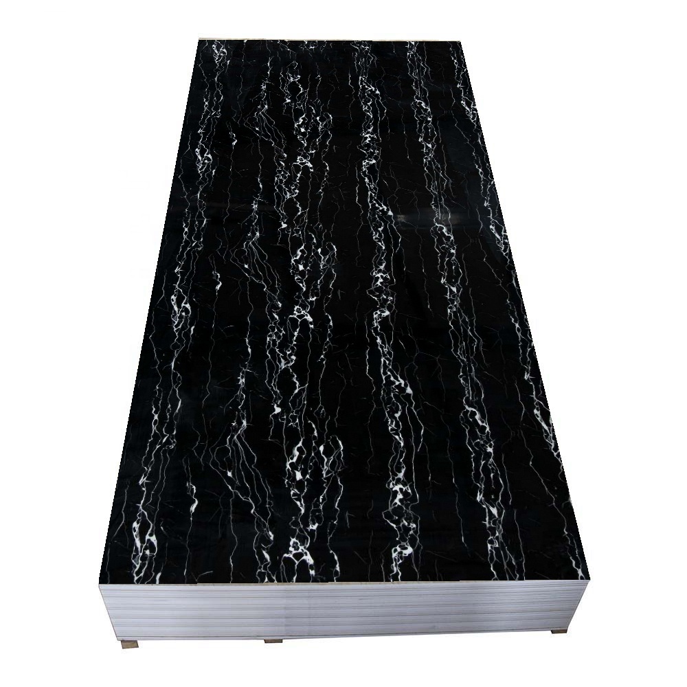 High Glossy 4x8 Marble TV Background Wall Panel Waterproof Flexible 3mm ...