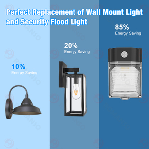 Luminaria LED Comercial de Pared IP65 120Lm/W 30W, Encendido/Apagado Automático, Cumple con UL RoHS, Apta para Cielos Oscuros, 5000K, Mini Luminaria LED de Pared - Product Image 5