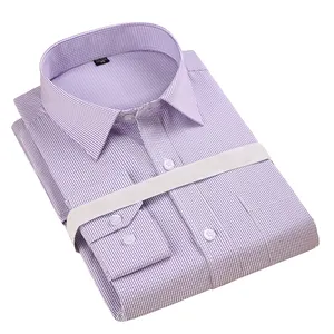 Mens Shirts Long Sleeve Shirt Wholesale Custom Shirt Printing OEM Logo Purple Color OEM Size