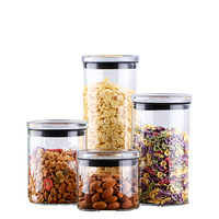 Ensemble de bocaux hermétiques en verre transparent 2025 pour la cuisine, pour une organisation efficace des produits secs, des noix, des pâtes