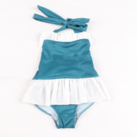 Traje de Baño de una Pieza para Niña, Modelo Bikini Coreano, Estampado Personalizado, Colores Brillantes