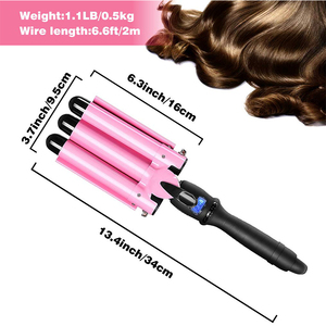 High Quality 3 Barrel Ceramic Hair Curler Iron Ladies LCD Curling &amp; Flat Irons with Metal <strong>Rollers</strong> <strong>Curls</strong> Hair with Ease - Product Image 6