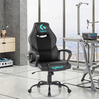 Chaise de jeu ergonomique Guanfu noire avec logo personnalisé, en maille PVC, accoudoirs en métal PP, hauteur réglable, inclinable et extensible