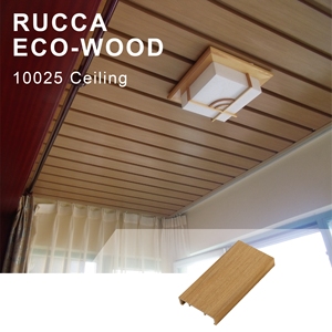 WPC Wasserdichte 100X25mm Abgehängte Künstlerische Decken Modernes Streifendesign für Außenbalkon - Product Image 4