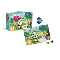 Rompecabezas de Animales de 100 Piezas, Juguete Educativo de Papel con Impresión a Todo Color, Caja de Regalo, Juego Decorativo para Niños, Juego de Mesa de 100 Piezas