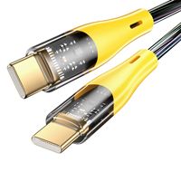 Kabel Data USB-C 2.0 PD 100W Transparan Berwarna dengan Lampu Indikator untuk Smartphone, Tablet, Laptop