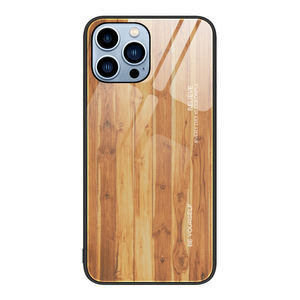 Coque de téléphone fine en <span class=keywords><strong>verre</strong></span> <span class=keywords><strong>trempé</strong></span> à <span class=keywords><strong>motif</strong></span> grain de bois pour iPhone 17 15 14 13 12 16 Pro Max Plus – Étui de protection au design minimaliste - Product Image 6