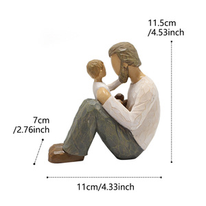 Estatua <span class=keywords><strong>de</strong></span> <span class=keywords><strong>Padre</strong></span> e <span class=keywords><strong>Hijo</strong></span> con Diseño <span class=keywords><strong>de</strong></span> Figura sin Rostro, Artesanía en Resina, Decoración Creativa para el Hogar y Escritorio - Product Image 5