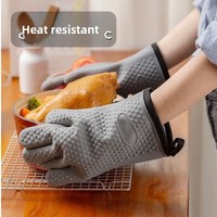 Gants en silicone épaissis anti-brûlure et imperméables, spéciaux pour la cuisson au four, isolation thermique, résistants aux hautes températures, pour la cuisine