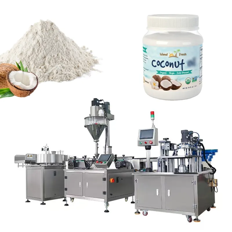 Fully automatic 100g glass plastic bottle can almond peanut walnut powder filling machine