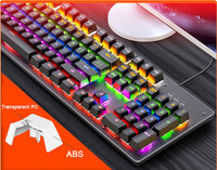 Clavier mécanique de jeu, style punk, touches rondes rétro, rétroéclairé, USB filaire, périphériques informatiques, disposition AZERTY, axe remplaçable