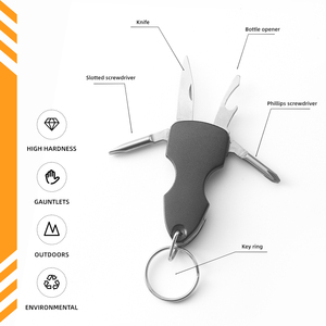 4 trong <span class=keywords><strong>1</strong></span> thép không gỉ đa chức năng cắm trại ngoài trời dao bỏ túi mini Keyring gấp dao - Product Image 5