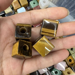 Healing pha lê các loại đá quý Cube hạt 16x16 Mét lỗ lớn đá quý tự nhiên vuông hạt 6 mét lỗ đối với trang sức làm - Product Image 1