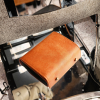 Dompet pendek kulit asli minimalis pria, tempat kartu RFID dengan saku koin dan penutup