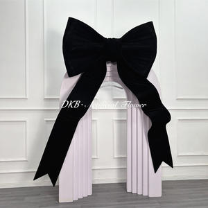 Accessoires pour événements, nœud géant en tissu de soie, grand nœud noir, accepte la personnalisation pour la décoration de toile de fond de mariage - Product Image 2