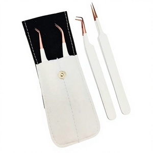 High Quality Acrylic Tweezer Eyelash Extension Packaging Customized Color Eco-Friendly Durable Stainless Steel Two Tweezers Low - Product Image 1